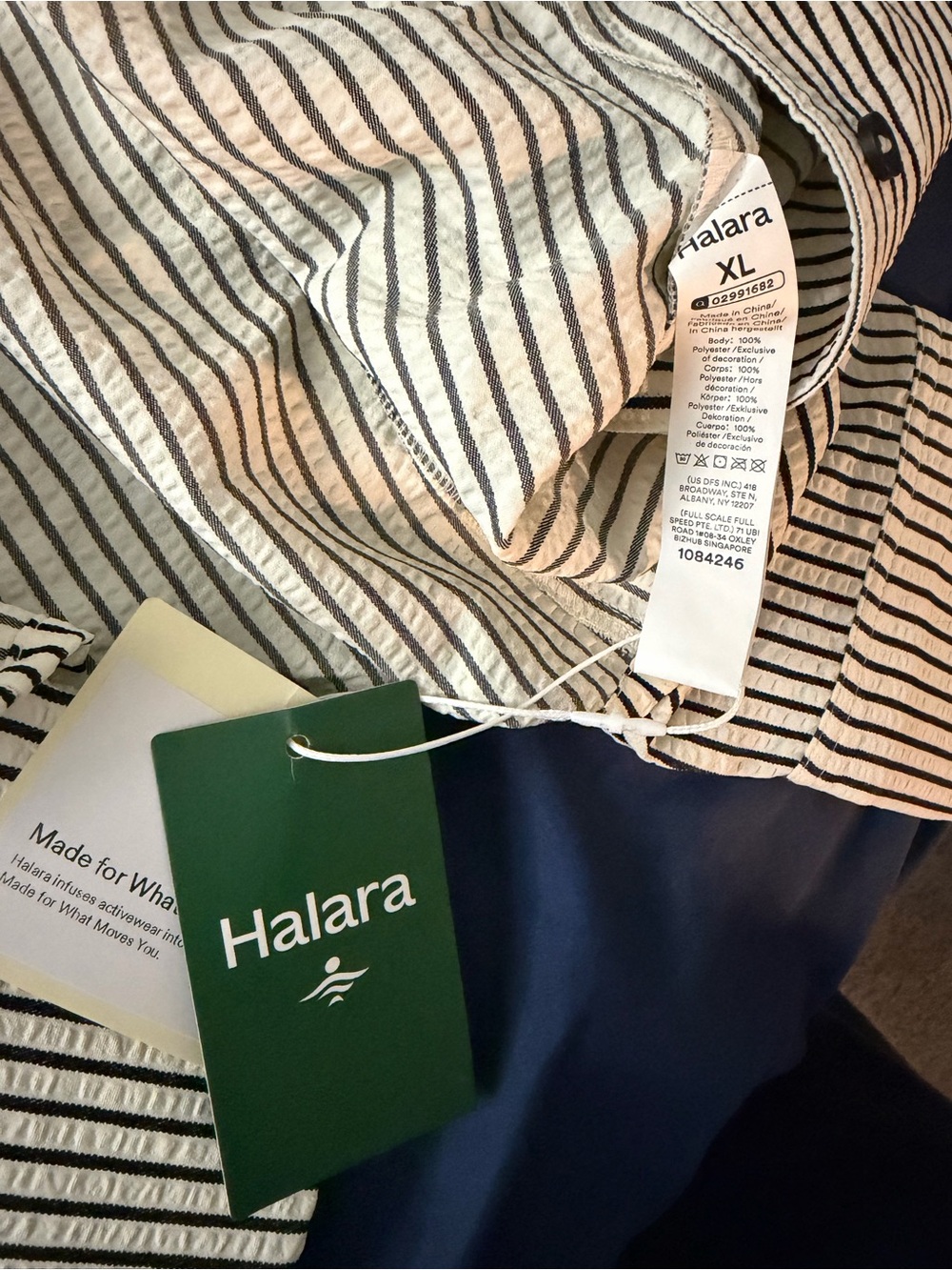 HALARA Black and White Striped Button-Up Top - Picture 3 of 3